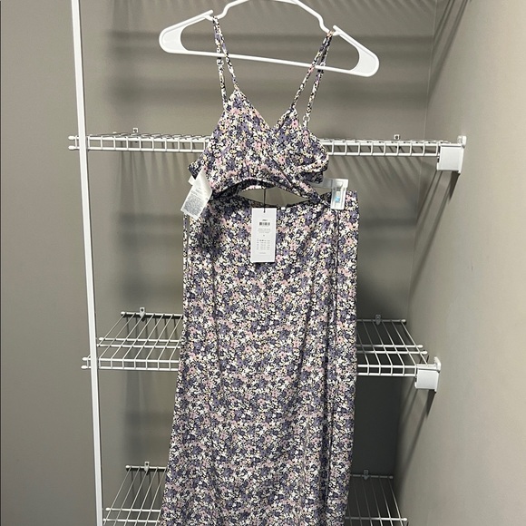Only Floral Maxi Dress - Purple and White 2 Piece Size S - Picture 1 of 3